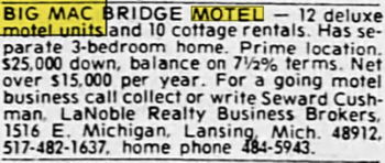 Big Mac Motel - May 1974 For Sale (newer photo)